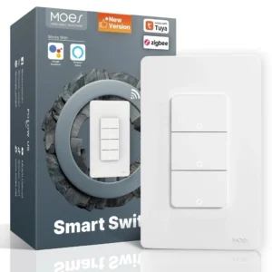 Interruptor Inteligente Zigbee MOES 3 canales Blanco – ZS-B-IS