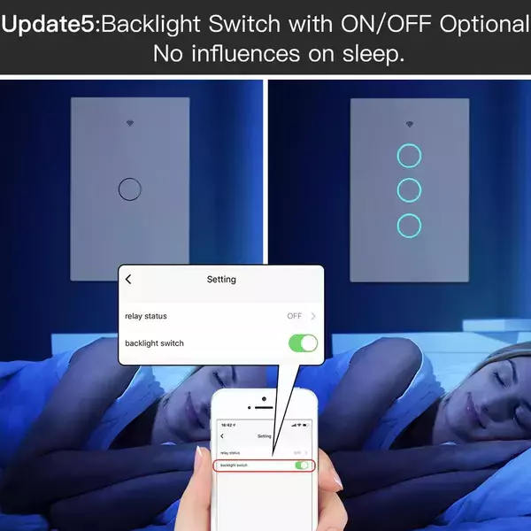 Interruptor Smart Pared Táctil ZigBee 1 Canal 600W 220V - Imagen 5