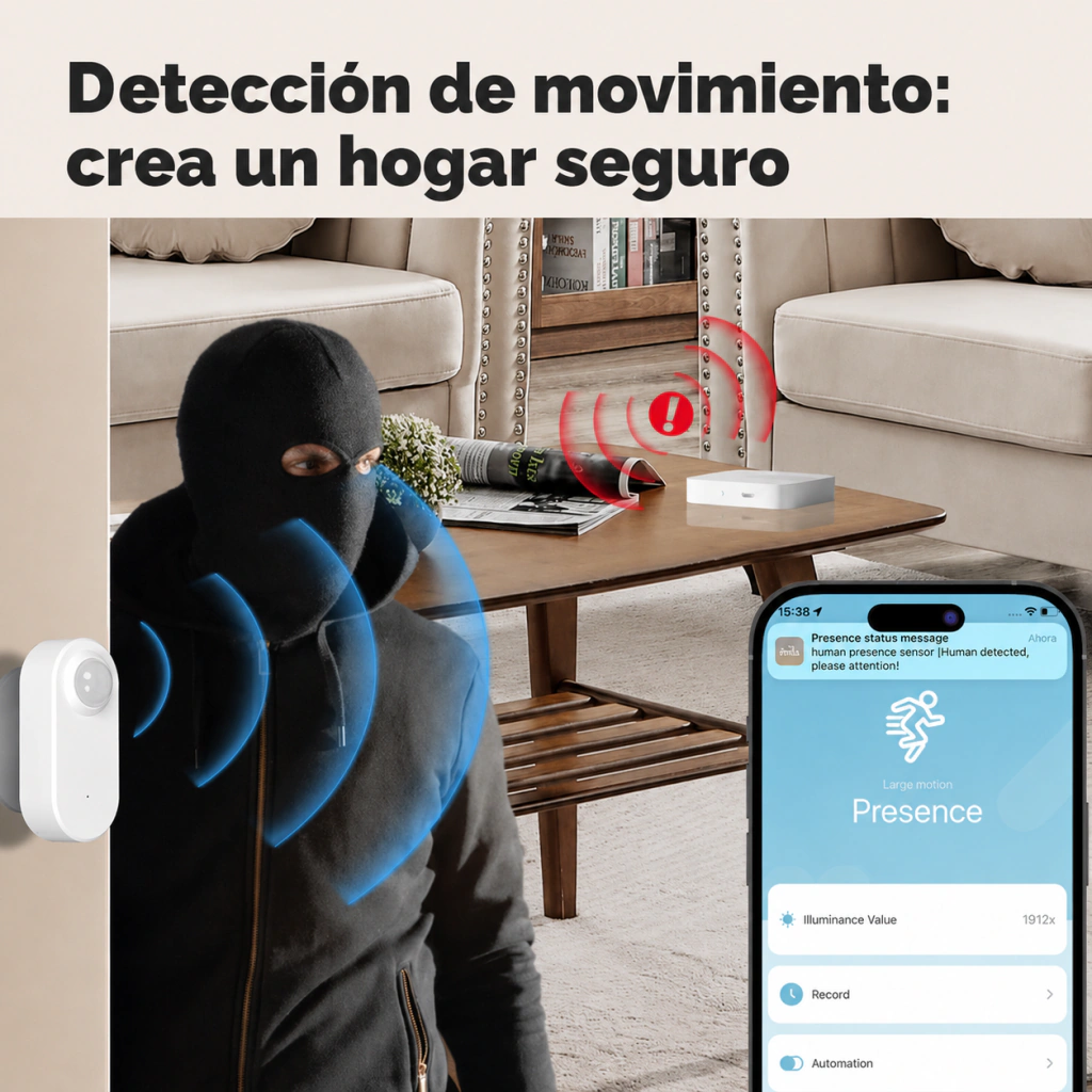 Sensor de Presencia MOES Zigbee mmWave PIR (Batería) - Imagen 6