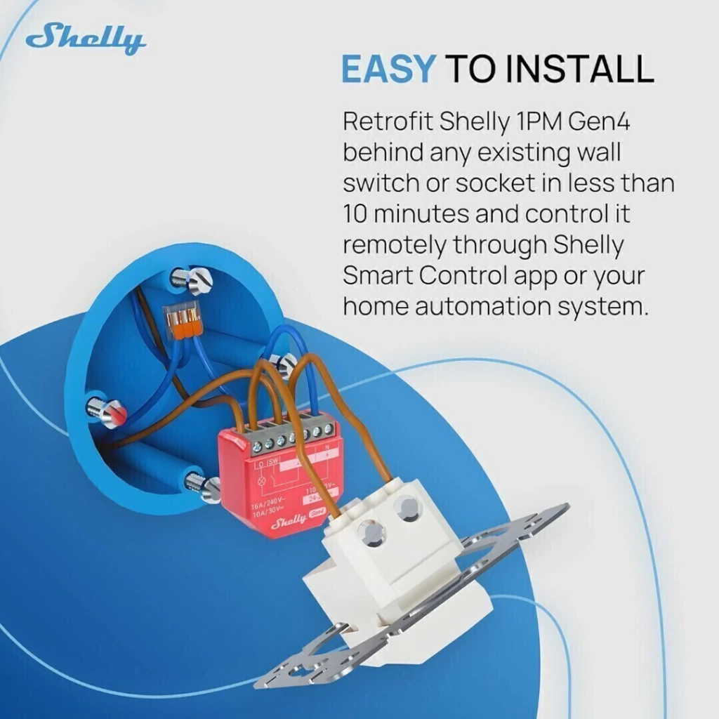 Shelly 1PM Gen4 - Relé - WIFI / Matter / Zigbee - Imagen 9