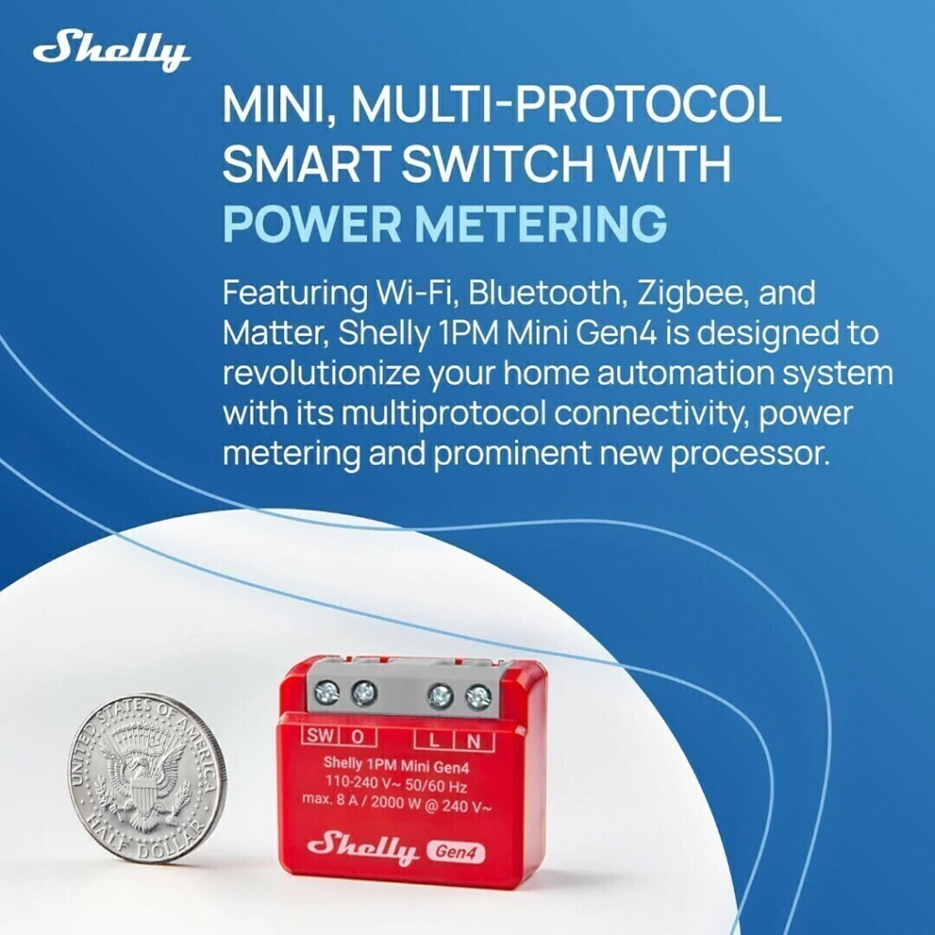 Shelly 1PM Mini Gen4 - Relé - WIFI / Matter / Zigbee - Imagen 9