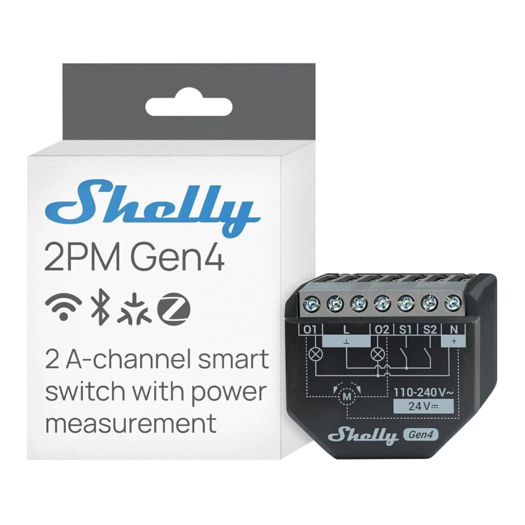 Shelly 2PM Gen4 - Relé - WIFI / Matter / Zigbee