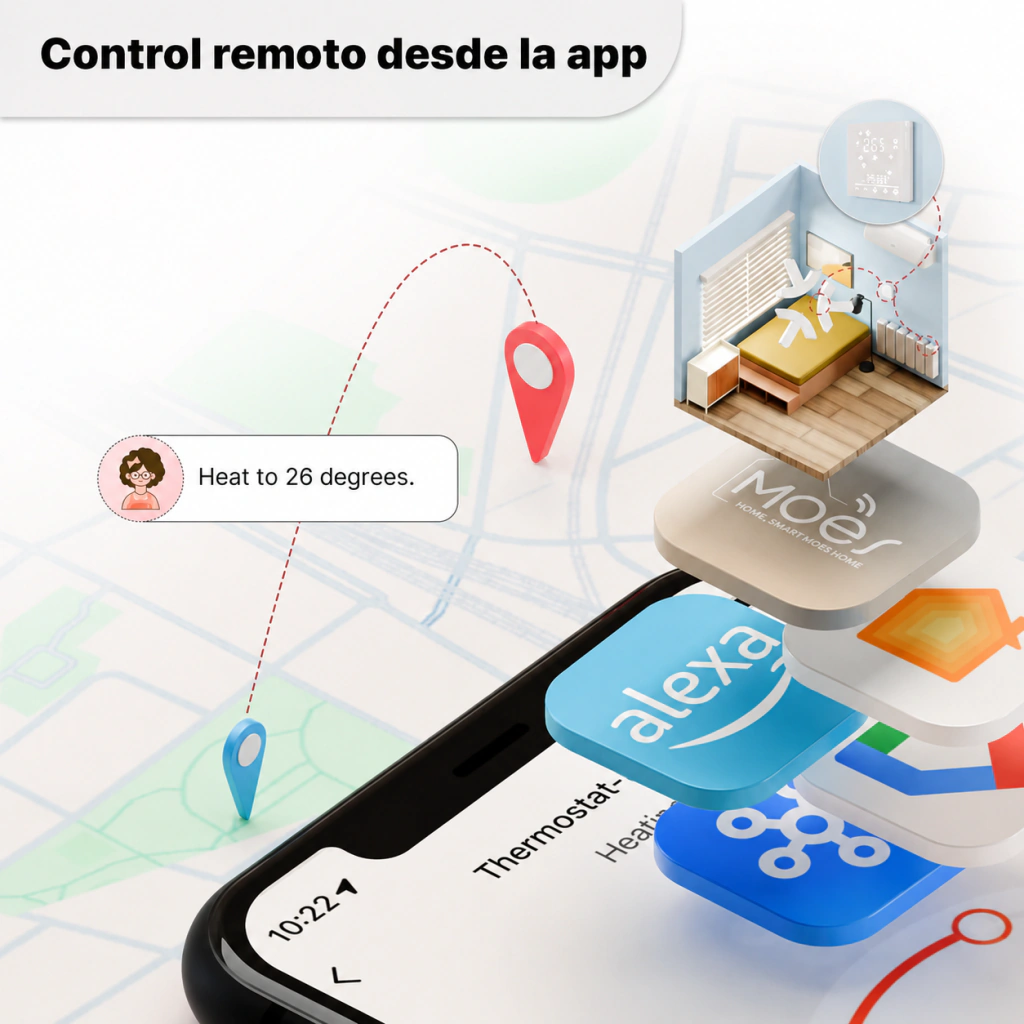 Termostato Inteligente MOES Matter WiFi para Calefacción - Imagen 4